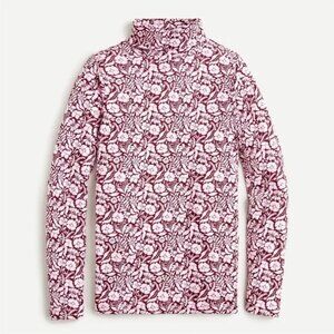 J.Crew Tissue turtleneck in vintage floral-cotton-AS071-WINE LILAC-NWT